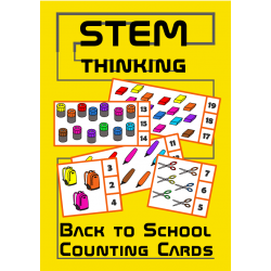 Back to School Counting 1-20 Visual Math Task Cards